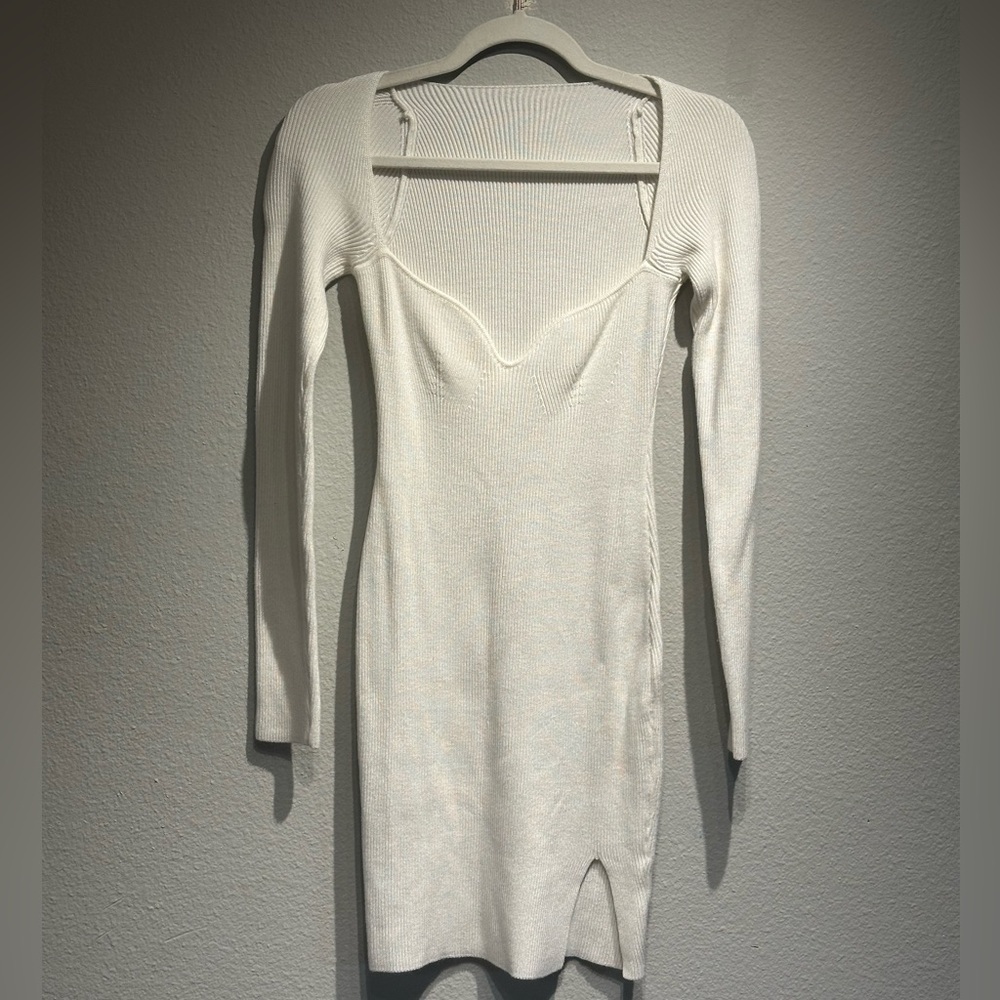 Long-Sleeve Ribbed Mini Dress